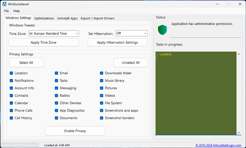 WinDecluttered, Windows Tweaks, Declutter, Reduce Size, Reduce Footprint, Debloat, Improve Performance, Clean Windows